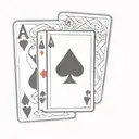 ace and joker cards overlapping slightly  tattoo design idea