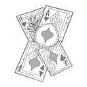 ace and joker cards overlapping slightly  tattoo design idea
