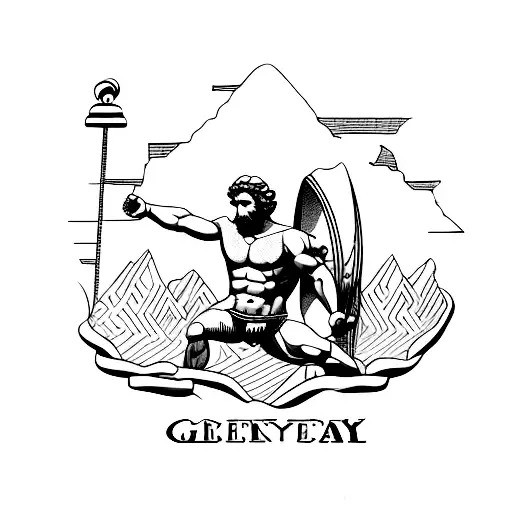 greek god atlas cariying the world tattoo design idea