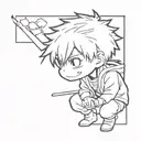 Choso jujutsu kaisen chibi tattoo design idea