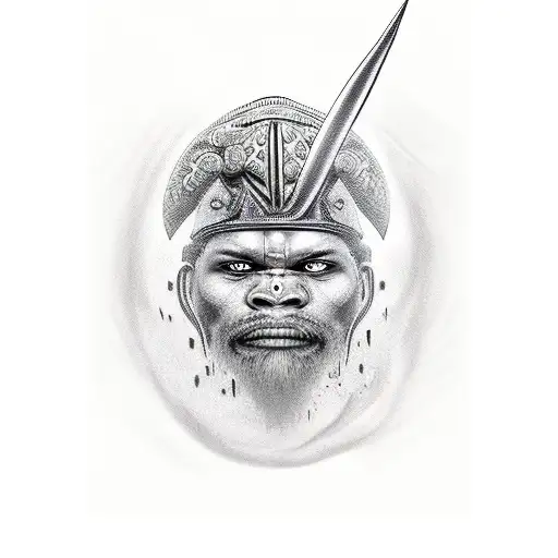  Zulu Warrior tattoo design idea