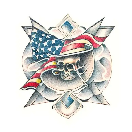 American traditional horizontal band shape tattoo design idea