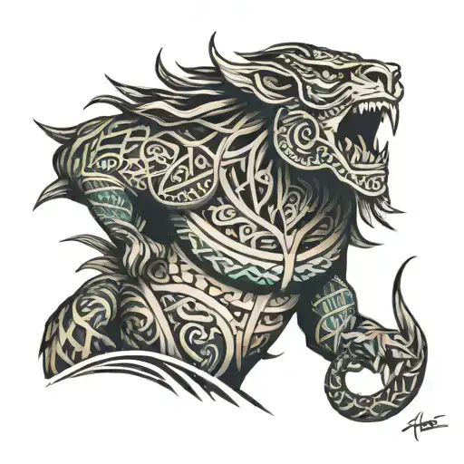 magestic dra polynesian samoan tattoo tattoo design idea