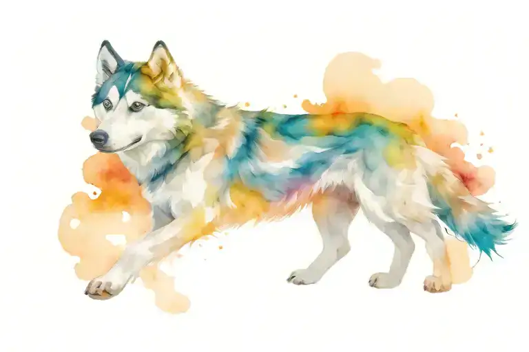 husky dog tattoo design idea