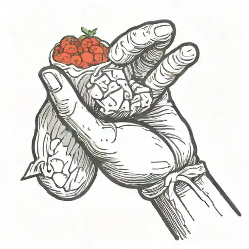 is bitten the hand who gives food items like tattoo design idea