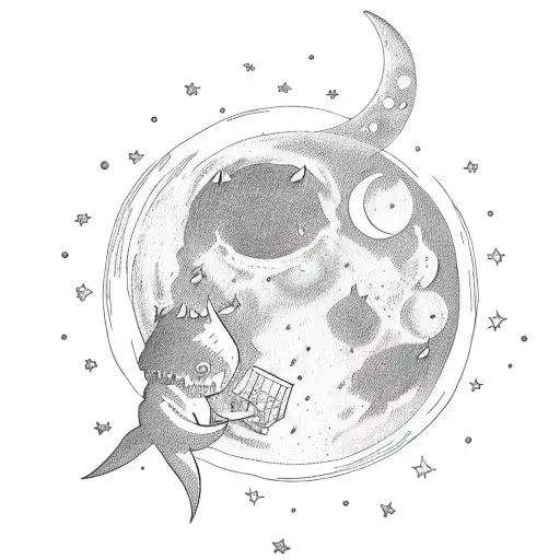the moon will illuminate my room and soon im consumed by my doom tattoo design idea