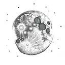 the moon will illuminate my room and soon im consumed by my doom tattoo design idea