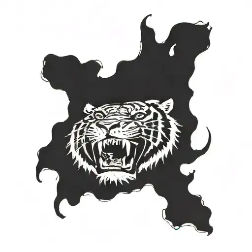 Traditional 70s and 80s tattoos that incorporate either a tiger, guns, horses, dogs. Vietnam war era  tattoo design idea
