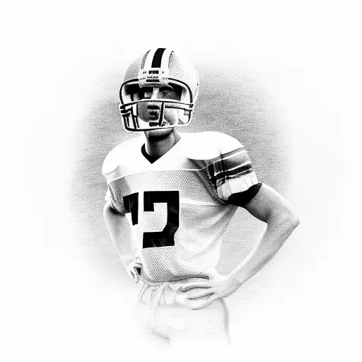 A portrait of a famous football player wearing a jersey with the number 8 tattoo design idea