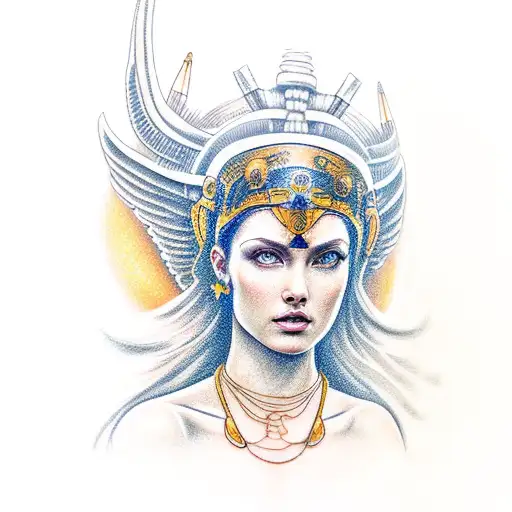 athena goddess tattoo design idea