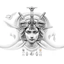 athena goddess tattoo design idea
