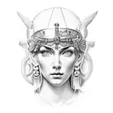 athena goddess tattoo design idea