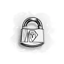 key and padlock tattoo design idea