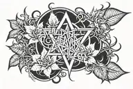falling in reverse logo surrounded by thorns growing tattoo design idea