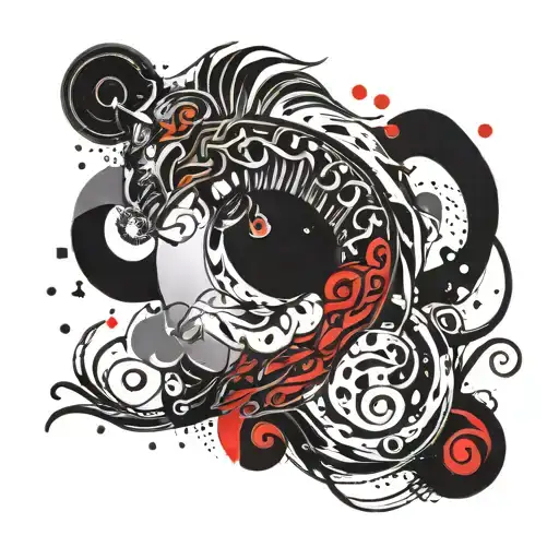 Aquarius zodiac sign with 2001 birth year tattoo design idea