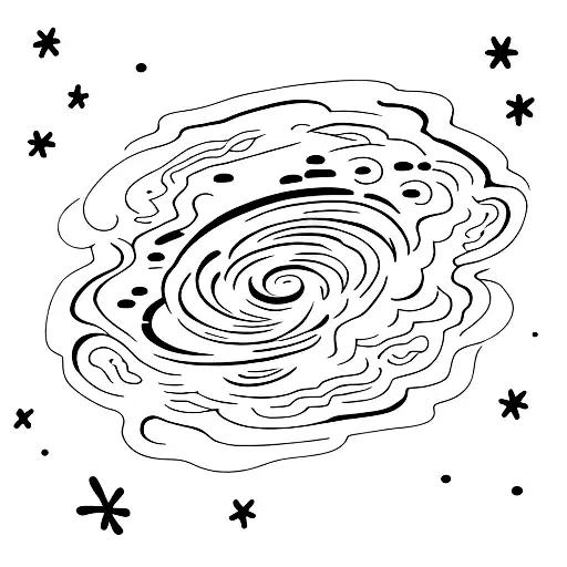 text spinning like a galaxy tattoo design idea