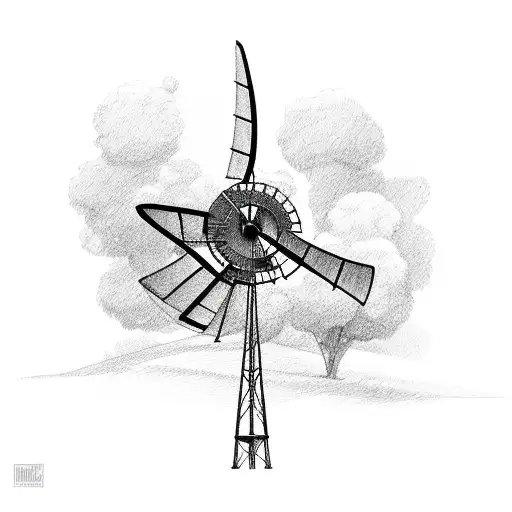 windmill tattoo design idea