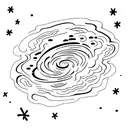 text spinning like a galaxy tattoo design idea