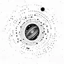 text spinning like a galaxy tattoo design idea