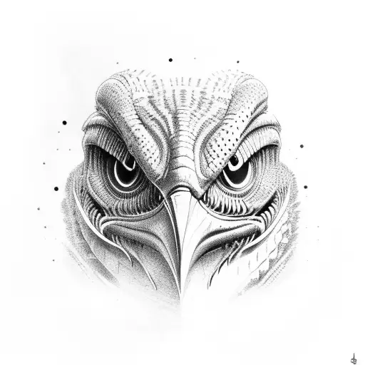 raptor shooting lasers from eyes  tattoo design idea