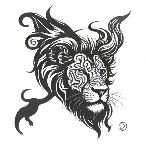 Lion aries sagitarius leo signs combined tattoo design idea