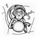 monkey tattoo design idea