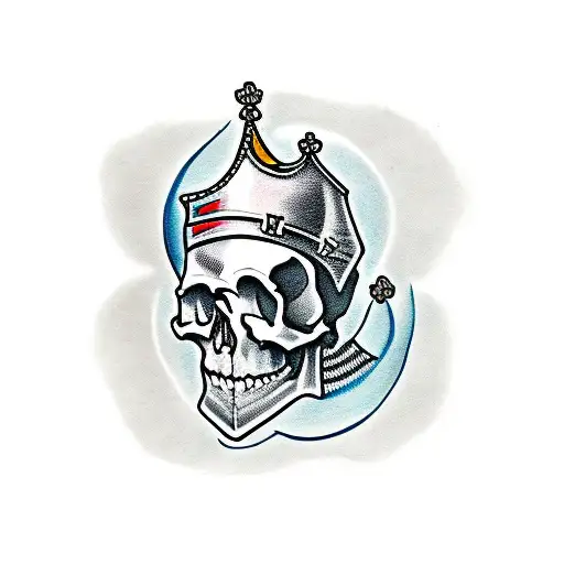 Skull of a knight tattoo design idea