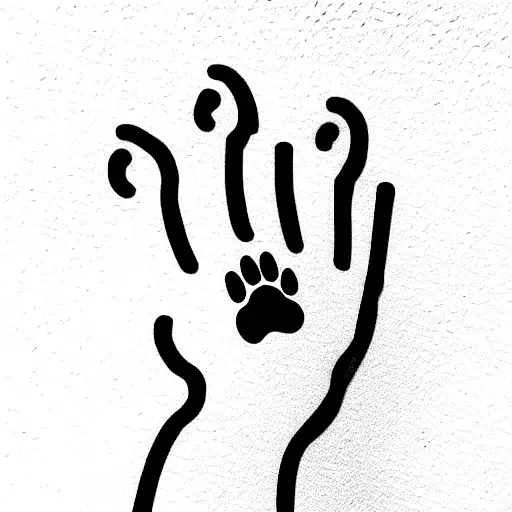 dog paw like hands of David tattoo design idea