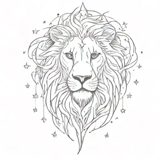 Strength of a mountain, courage of the deep blue sea, heart of a lion, stars burn bright inside of me, Christian, black  tattoo design idea