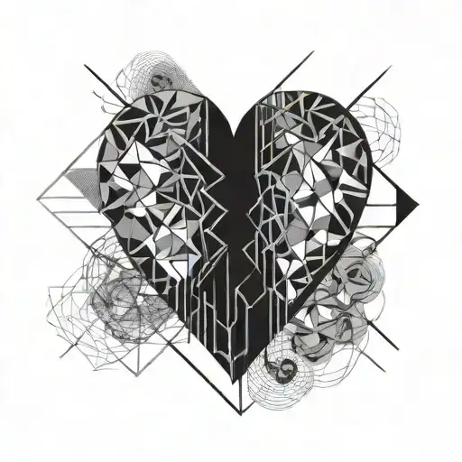 Broken heart, broken man, overthinking, having no limits tattoo design idea