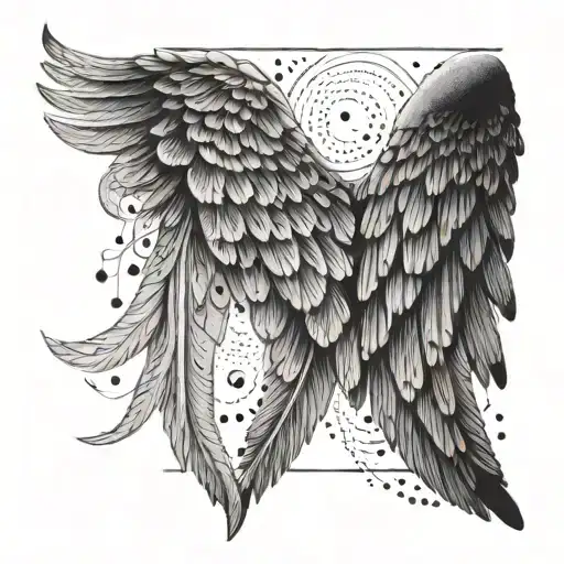 Incorporate the number 7 and 23 with angel wings tattoo design idea