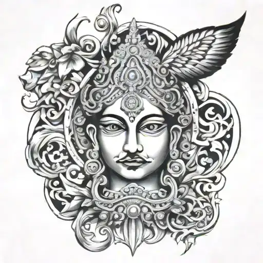 bhagav gita phrases with meaning tattoo design idea