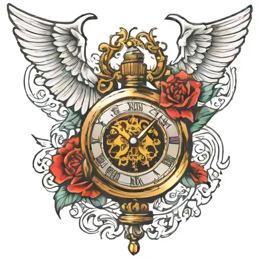 timepiece on chest tattoo tattoo design idea