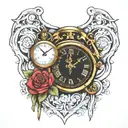 timepiece on chest tattoo tattoo design idea