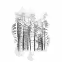 southern germany treetop forest line  tattoo design idea