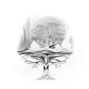 southern germany treetop forest line  tattoo design idea