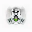 Kanye west eating apple tattoo design idea