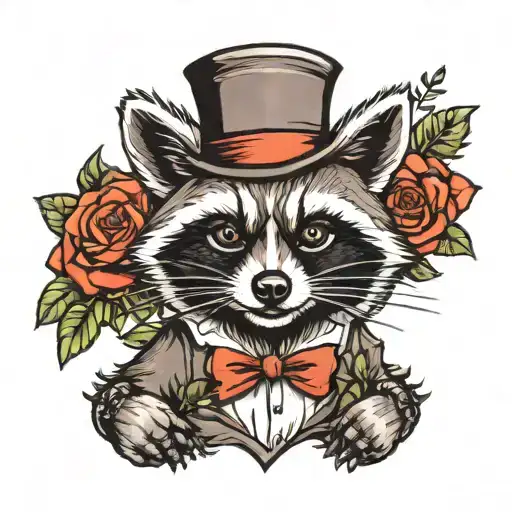 racoon trouble maker majestic  tattoo design idea