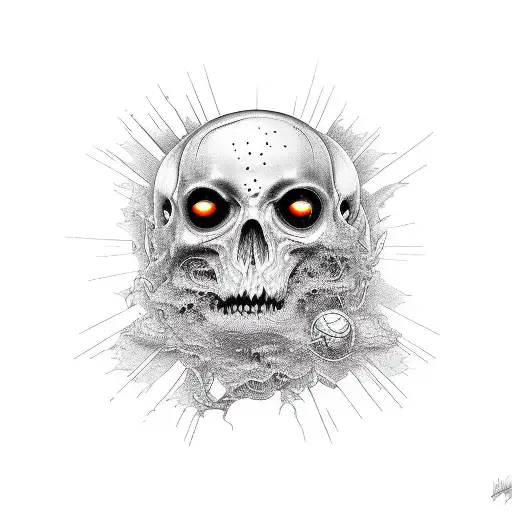 line work, black metal like tattoo design idea