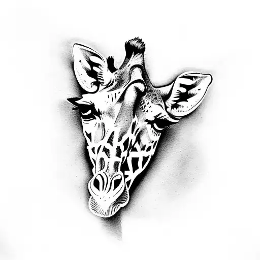 giraffe tattoo design idea