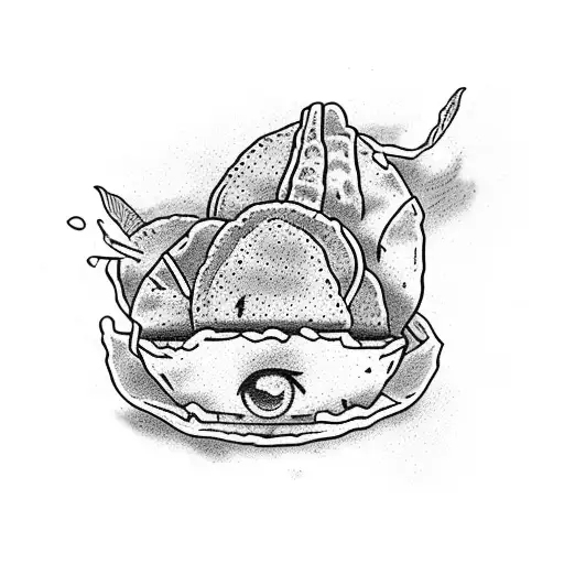 bean holding a taco tattoo design idea