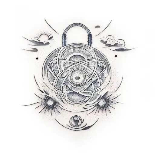 atom models tattoo design idea
