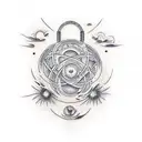 atom models tattoo design idea