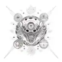 atom models tattoo design idea