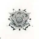 atom models tattoo design idea