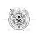 atom model tattoo design idea