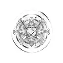 atom model tattoo design idea