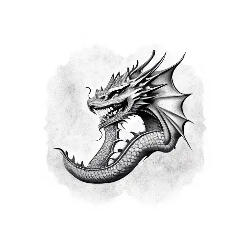 eragon style dragon wrapping around the top of the right shoulder down the back and around the right side of ribs to th  tattoo design idea