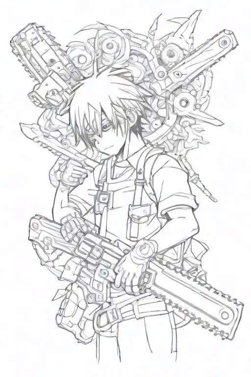 anime makima chainsaw man tattoo design idea