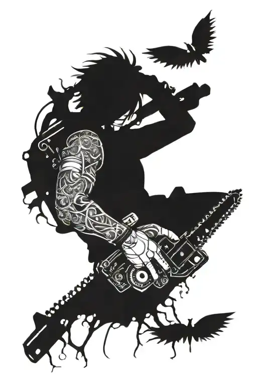 anime makima chainsaw man tattoo design idea